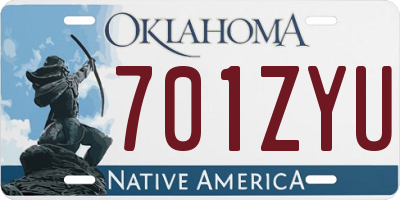 OK license plate 701ZYU