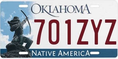 OK license plate 701ZYZ