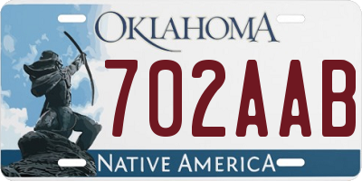 OK license plate 702AAB