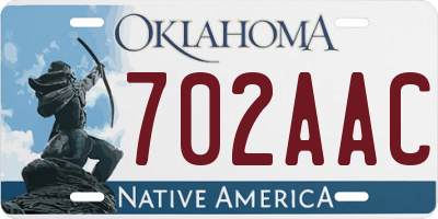 OK license plate 702AAC