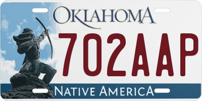 OK license plate 702AAP