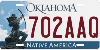 OK license plate 702AAQ