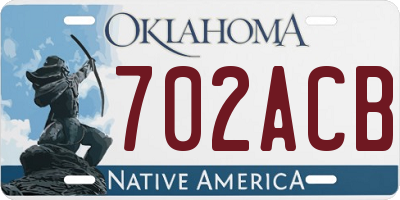 OK license plate 702ACB