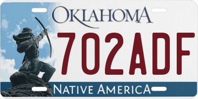 OK license plate 702ADF