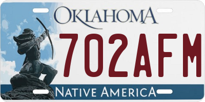 OK license plate 702AFM