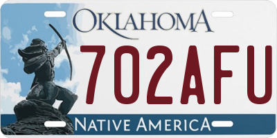 OK license plate 702AFU