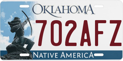 OK license plate 702AFZ