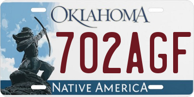 OK license plate 702AGF