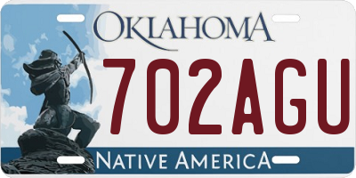 OK license plate 702AGU