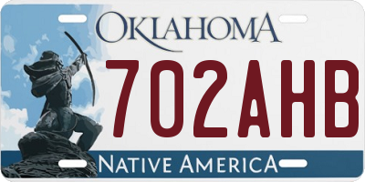 OK license plate 702AHB