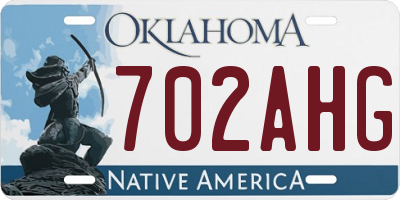 OK license plate 702AHG