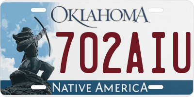 OK license plate 702AIU