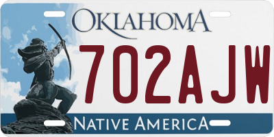 OK license plate 702AJW