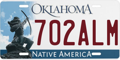 OK license plate 702ALM