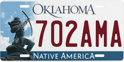 OK license plate 702AMA