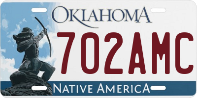 OK license plate 702AMC
