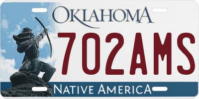 OK license plate 702AMS