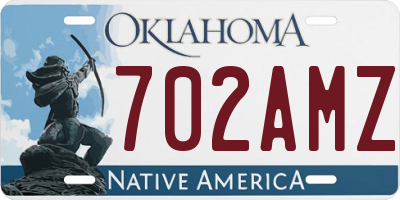 OK license plate 702AMZ