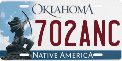 OK license plate 702ANC
