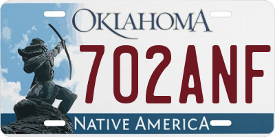OK license plate 702ANF