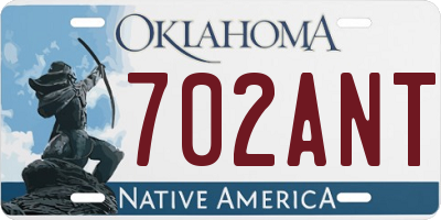 OK license plate 702ANT