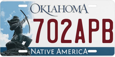 OK license plate 702APB