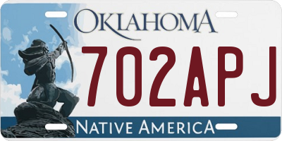 OK license plate 702APJ