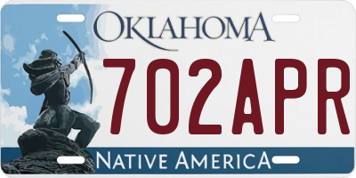 OK license plate 702APR