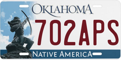 OK license plate 702APS