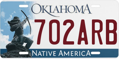 OK license plate 702ARB