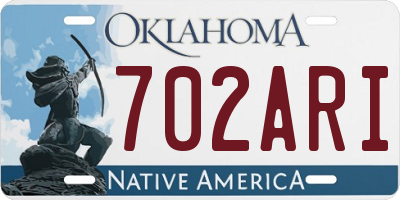 OK license plate 702ARI
