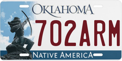 OK license plate 702ARM