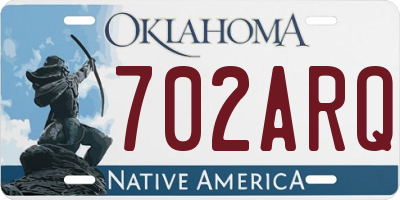 OK license plate 702ARQ
