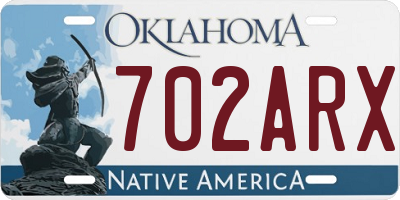 OK license plate 702ARX