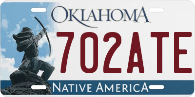 OK license plate 702ATE