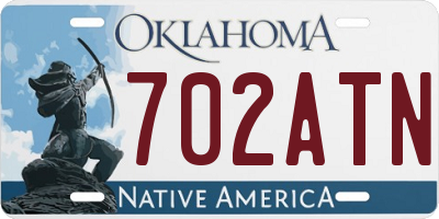 OK license plate 702ATN