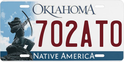 OK license plate 702ATO