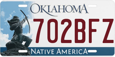 OK license plate 702BFZ