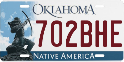 OK license plate 702BHE