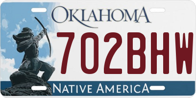 OK license plate 702BHW