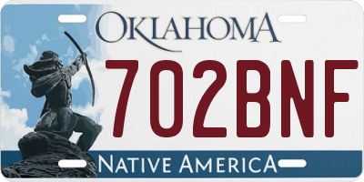 OK license plate 702BNF
