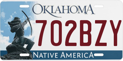 OK license plate 702BZY