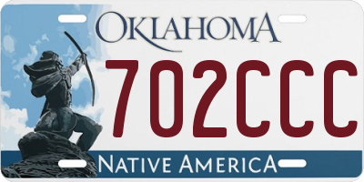 OK license plate 702CCC