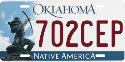 OK license plate 702CEP