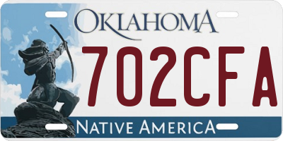 OK license plate 702CFA