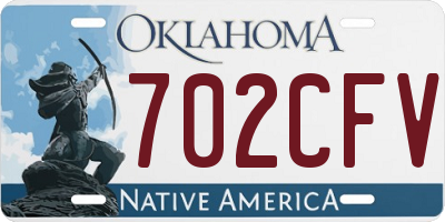 OK license plate 702CFV