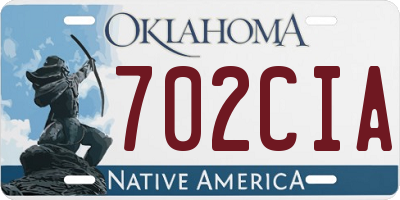 OK license plate 702CIA