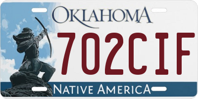 OK license plate 702CIF