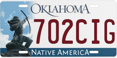 OK license plate 702CIG