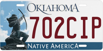 OK license plate 702CIP